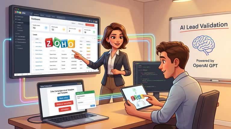 Mehr über den Artikel erfahren Zoho CRM, Zoho Flow und OpenAI API im B2B-Lead-Workflow automatisieren