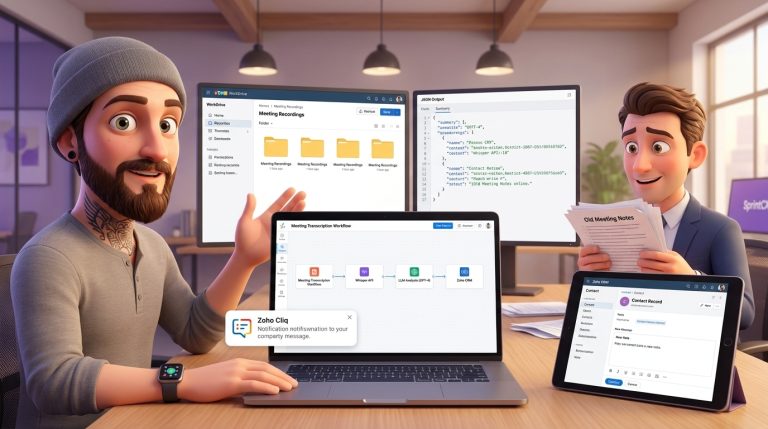 Mehr über den Artikel erfahren Tutorial: Zoho Flow, WorkDrive und OpenAI APIs für Meeting-Aufgabenautomatisierung