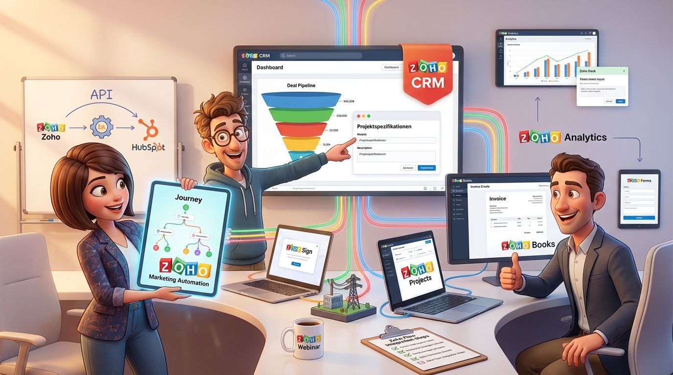 Du betrachtest gerade Zoho CRM, Marketing Automation und Deluge API für B2B-Lead- und Projektprozesse: Tutorial
