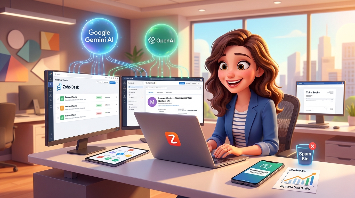 Du betrachtest gerade Zoho CRM, Deluge und OpenAI API: KI-basierte B2B-Kontaktzuordnung im Lead-Management