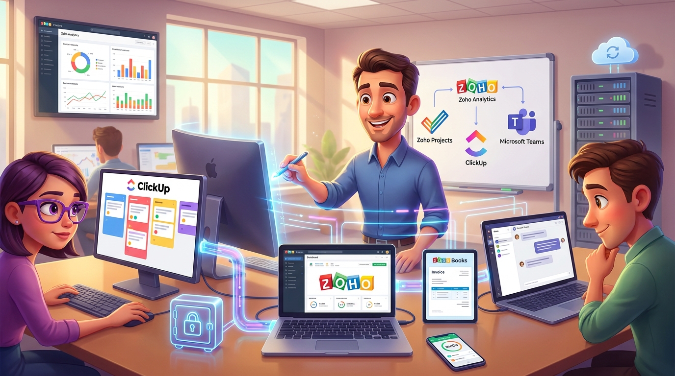 Du betrachtest gerade Zoho Projects, Zoho Flow und ClickUp API integrieren: Tutorial für Aufgaben- und Zeitmanagement