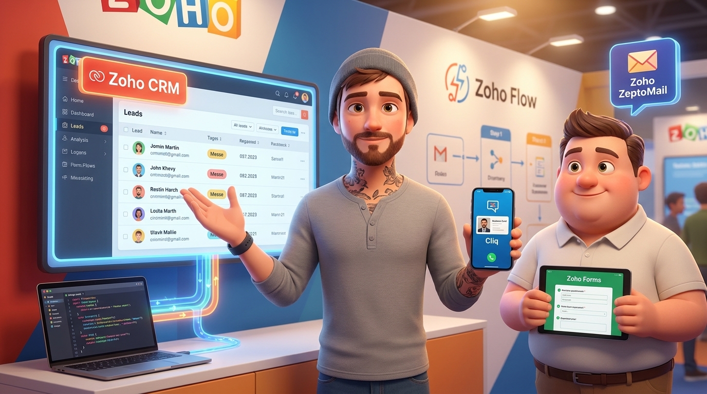 Du betrachtest gerade Zoho CRM, Zoho Cliq und Zoho Forms im automatisierten Messe-Lead-Workflow