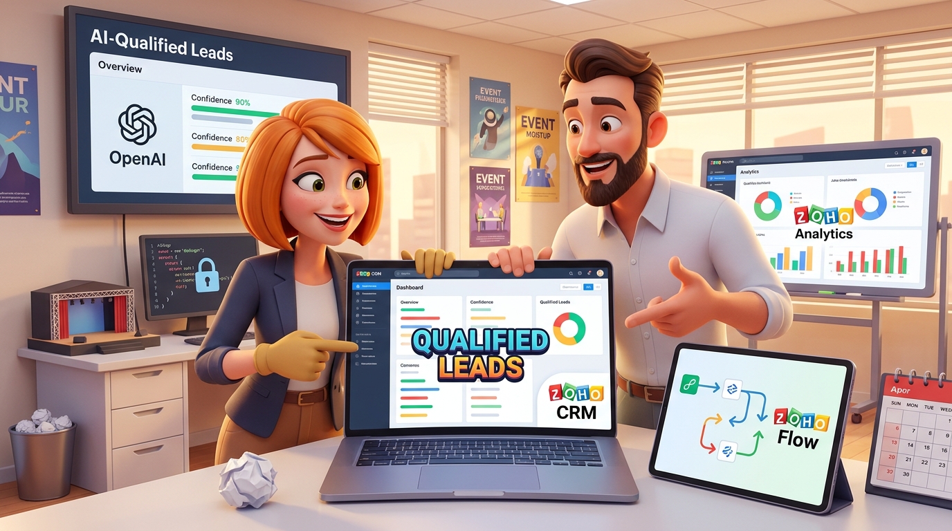 Du betrachtest gerade Zoho CRM, Zoho Flow und OpenAI API kombiniert für KI-gestützte Lead-Qualifizierung und Datenhygiene