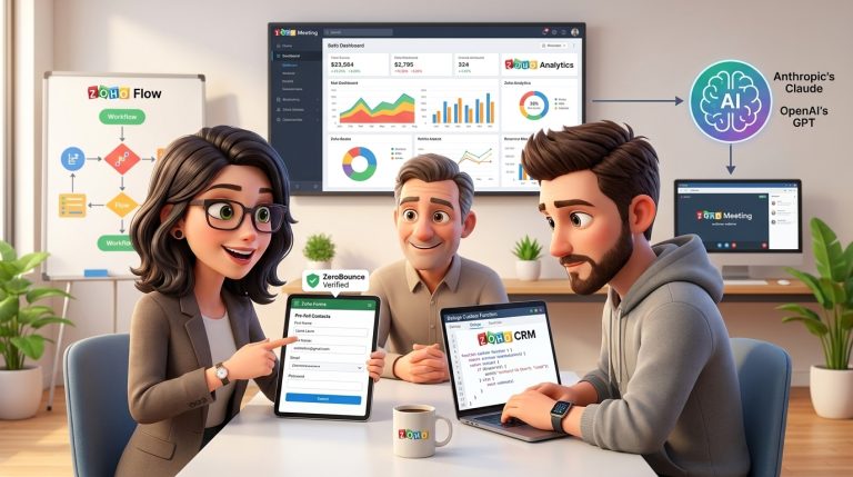 Mehr über den Artikel erfahren Automatisierte Webinar-Prozesse und KI-Buchhaltung mit Zoho CRM, Books, Analytics