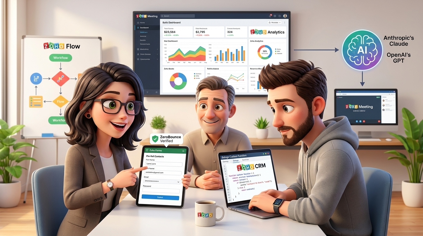 Du betrachtest gerade Automatisierte Webinar-Prozesse und KI-Buchhaltung mit Zoho CRM, Books, Analytics