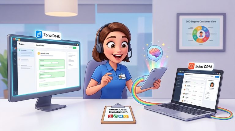 Mehr über den Artikel erfahren Zoho CRM, Desk und OpenAI API Integration für automatisierte Kontaktdaten-Anreicherung