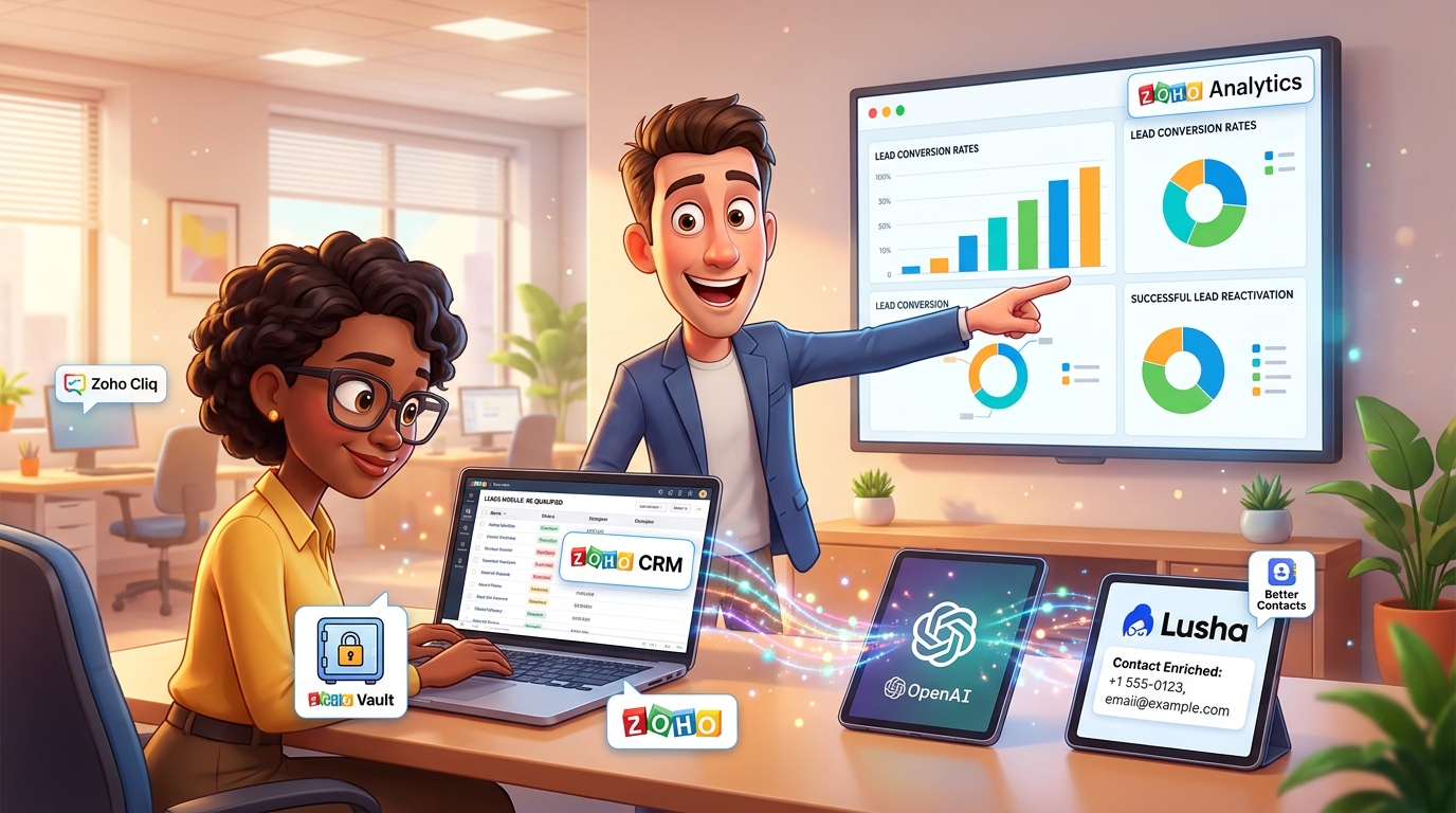 Du betrachtest gerade Zoho CRM, OpenAI API, Lusha: Tutorial zur automatisierten Lead-Reaktivierung
