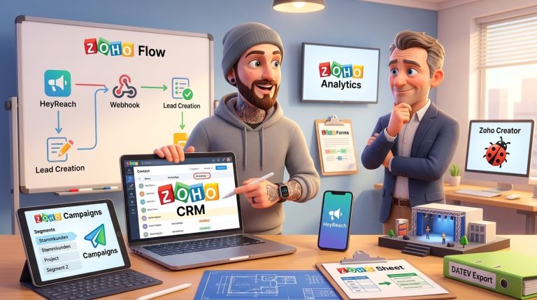 Mehr über den Artikel erfahren Zoho CRM, Campaigns und Flow: Tutorial zur API-basierten Prozessintegration für Lead-Management und DATEV-Export