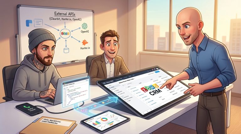 Mehr über den Artikel erfahren Zoho CRM, Deluge und Zoho Analytics Tutorial: Power-Dialer für Lead-Management aufbauen