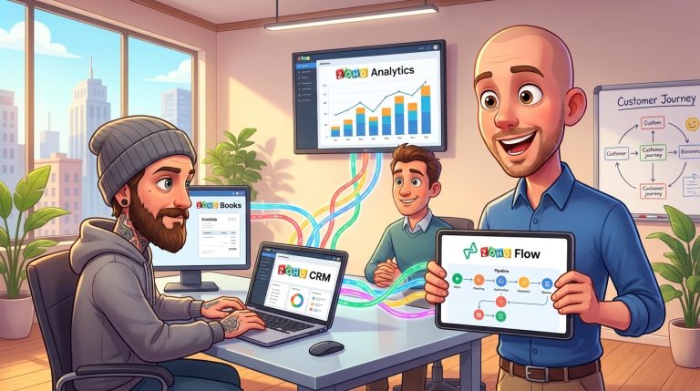 Mehr über den Artikel erfahren Automatisierter Lead-to-Customer-Workflow mit Zoho CRM, Books und Analytics