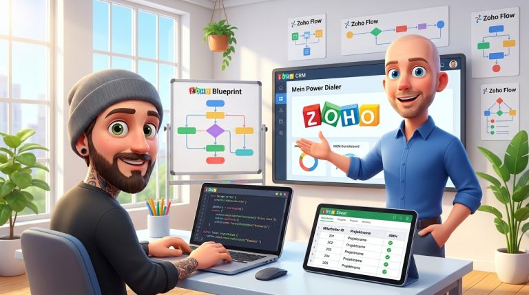 Mehr über den Artikel erfahren Zoho CRM, Zoho Sheet und Deluge für Power Dialer im B2B-Lead-Management