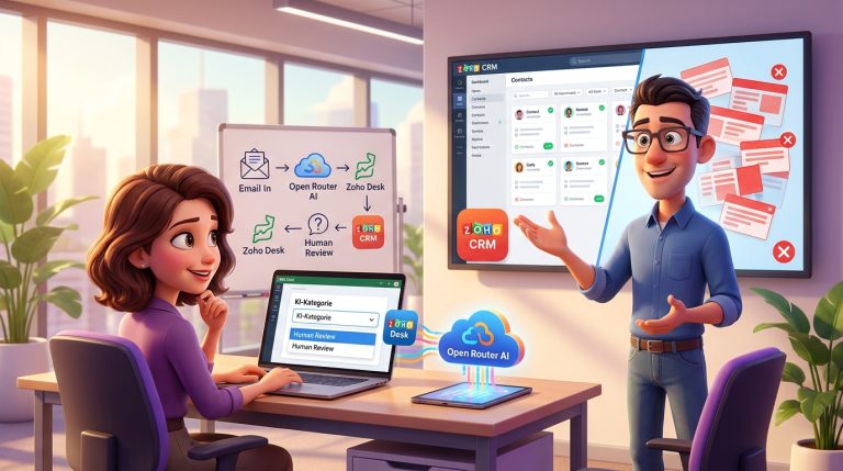 Mehr über den Artikel erfahren Tutorial: Zoho Desk, OpenAI API und Zoho CRM für KI-basiertes Lead-Management mit Human-in-the-Loop