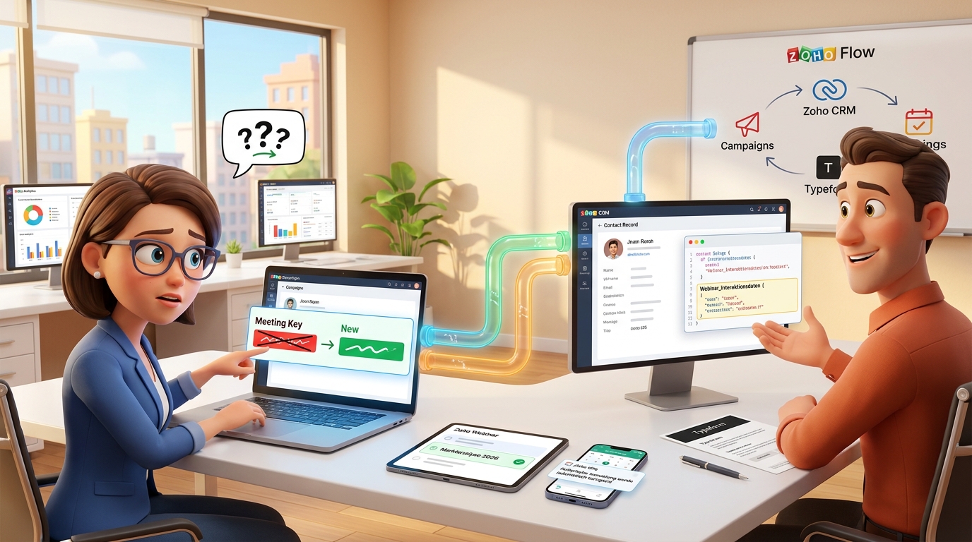 Du betrachtest gerade Zoho Campaigns, CRM und Webinar: Fehlererkennung und Follow-up-Prozess automatisieren