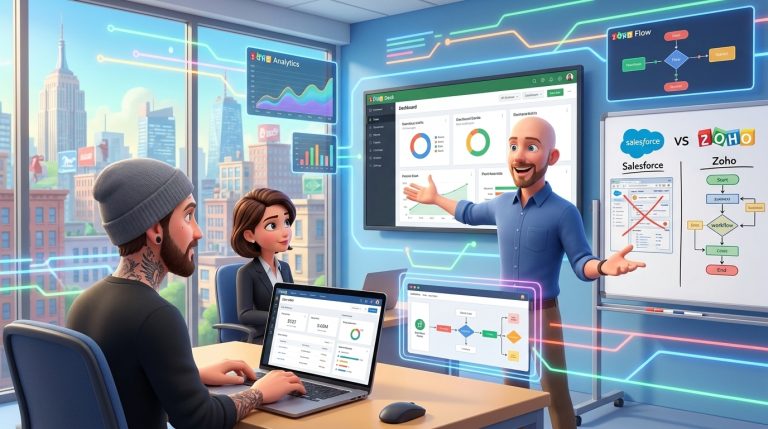 Mehr über den Artikel erfahren Zoho Desk, Zoho CRM und Deluge-Scripting für Support-Migration von Salesforce