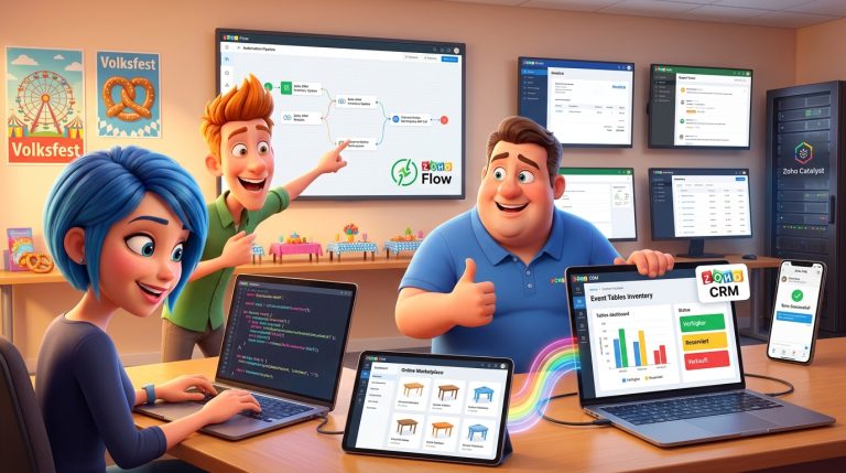 Mehr über den Artikel erfahren Zoho CRM, Zoho Flow und API-Integration für Echtzeit-Inventarabgleich