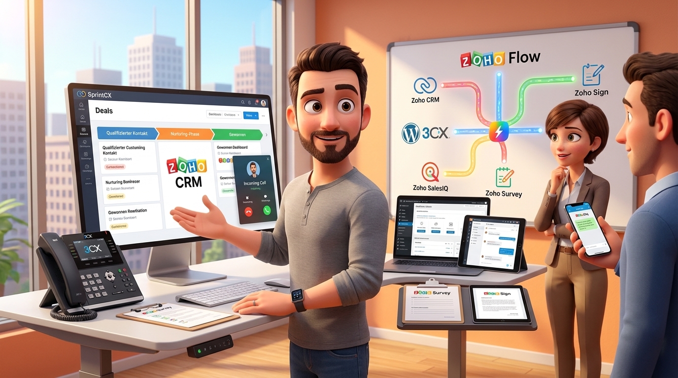 Du betrachtest gerade Zoho CRM, 3CX und WordPress im High-Touch Sales Lead-Management verbinden