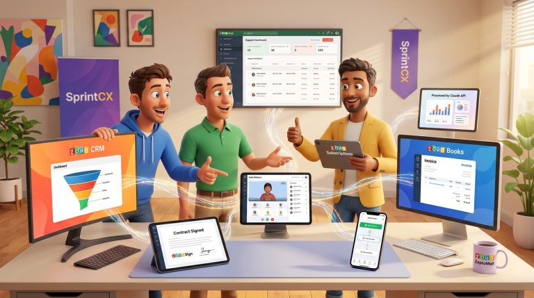 Mehr über den Artikel erfahren Zoho CRM, Zoho Webinar, Zoho Sign und API: Komplett-Automation von Webinar-Lead bis Abo