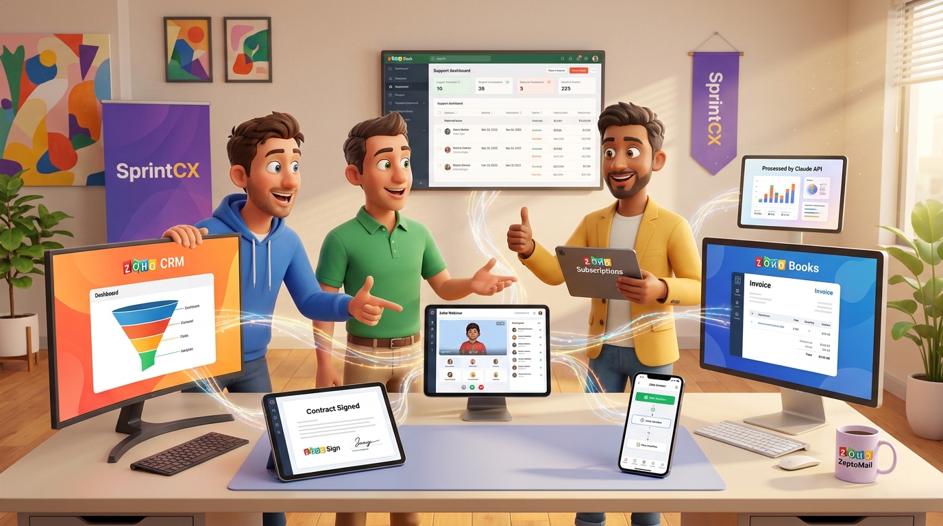 Du betrachtest gerade Zoho CRM, Zoho Webinar, Zoho Sign und API: Komplett-Automation von Webinar-Lead bis Abo