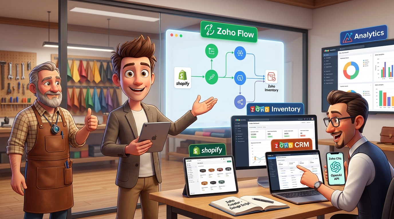 Du betrachtest gerade Zoho CRM, Zoho Flow und OpenAI API im Tutorial: Intelligente Produktkonfigurator-Integration für Shopify