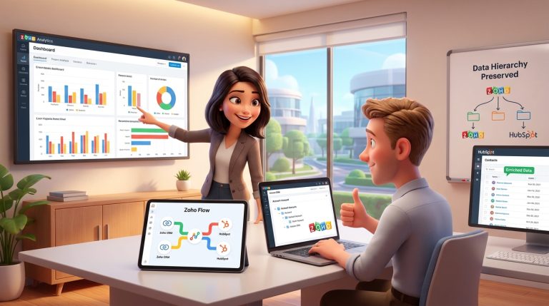 Mehr über den Artikel erfahren Zoho CRM, HubSpot und Zoho Analytics integrieren: Tutorial für automatisierte Lead- und Account-Synchronisation