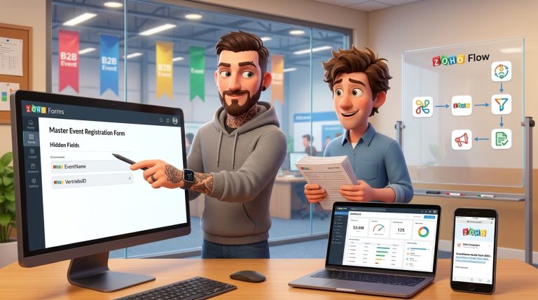 Mehr über den Artikel erfahren Zoho Forms, URL-Parameter und Webhooks: Dynamische Lead-Erfassung zentral im Zoho CRM automatisieren
