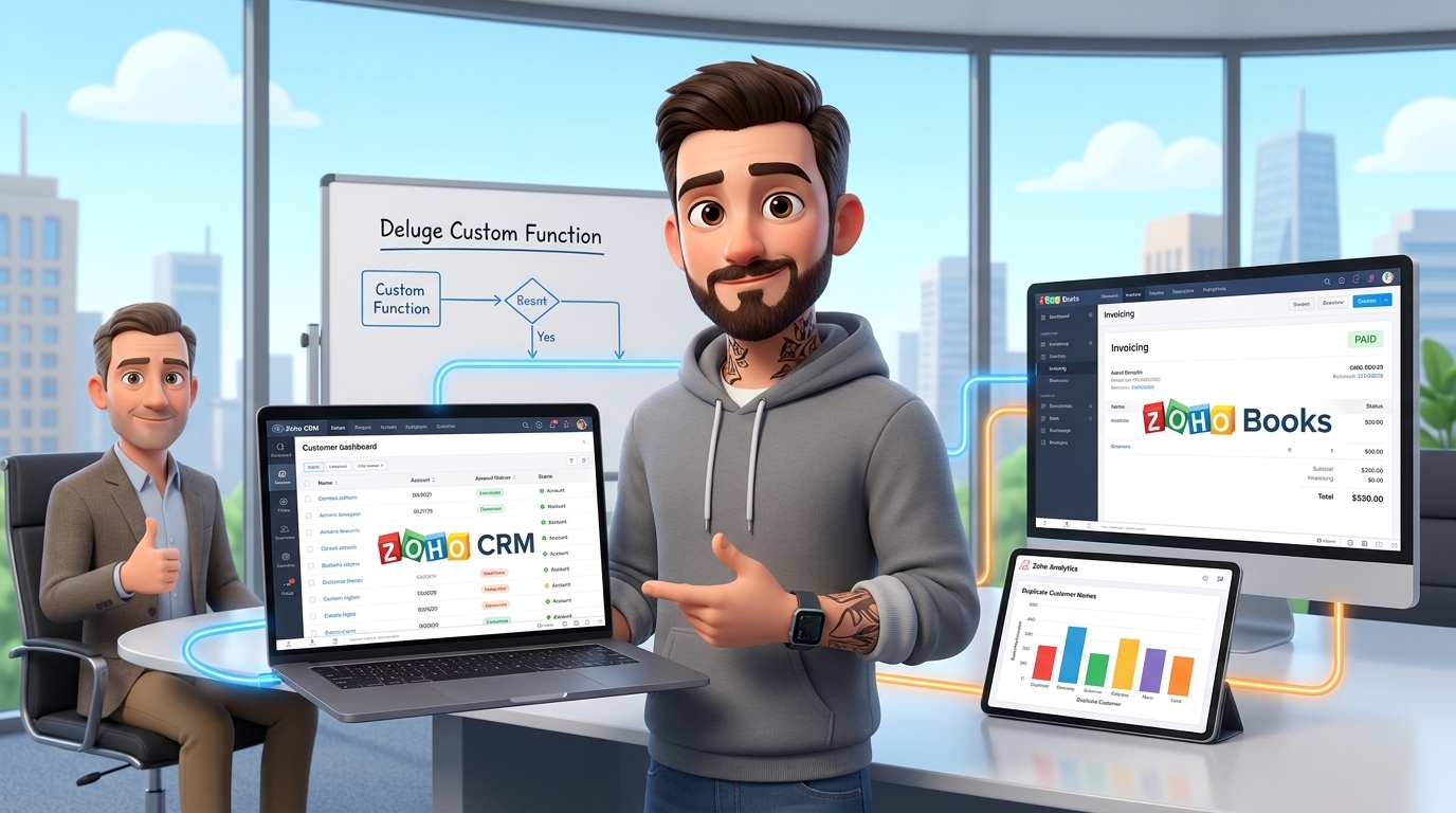 Du betrachtest gerade Zoho CRM, Zoho Books und Deluge: Tutorial zur Daten-Synchronisation im Lead-Management
