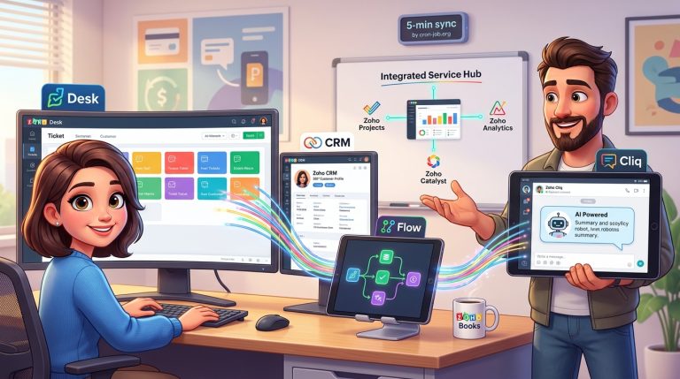 Mehr über den Artikel erfahren Tutorial: Salesforce zu Zoho Desk Migration und API-Workflows mit Zoho Flow, DataPrep und CRM