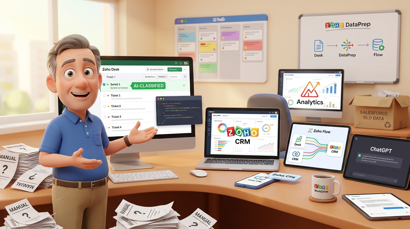 Du betrachtest gerade Zoho Desk Custom Functions und KI für Ticket-Klassifizierung im Support