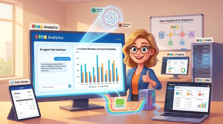 Mehr über den Artikel erfahren Zoho Analytics, OpenAI API und Deluge: Tutorial zur KI-gestützten Datenanalyse und Dubletten-Bereinigung