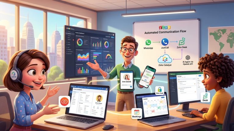 Mehr über den Artikel erfahren Zoho CRM, JustCall und WhatsApp API für Omnichannel-Support integrieren