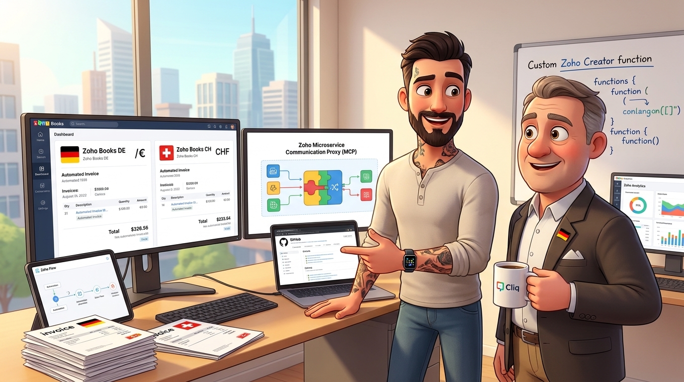 Du betrachtest gerade Zoho Books, MCP und GitHub für Multi-Mandanten KI-Automatisierung Tutorial