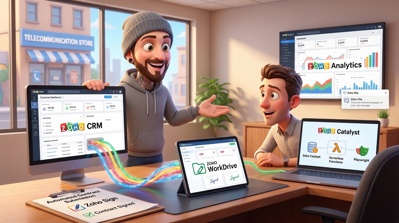 Du betrachtest gerade Zoho CRM, Catalyst und Playwright für automatisiertes Vertrags-Handling integrieren
