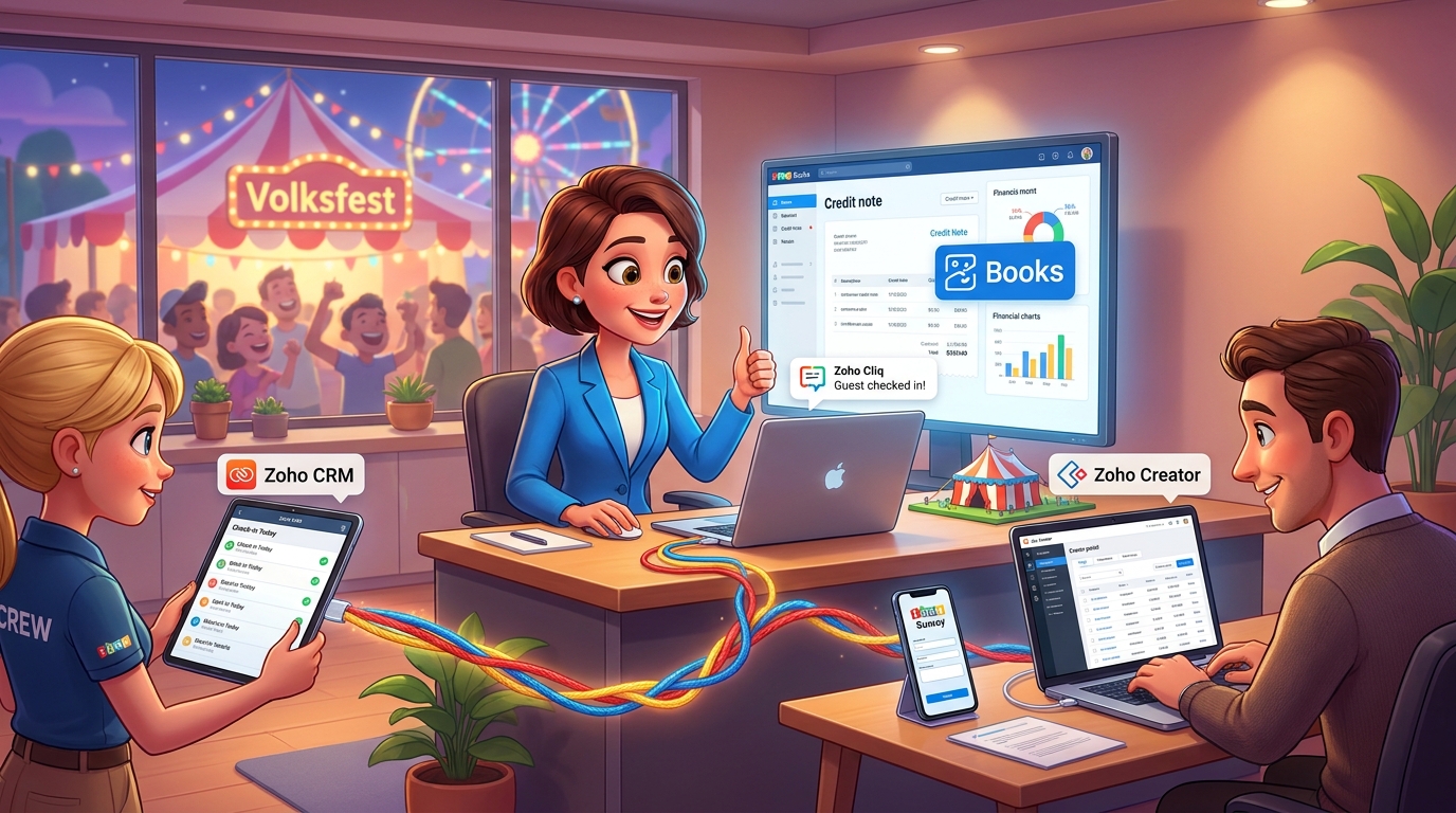 Du betrachtest gerade Zoho CRM, Creator und Books im Event-Management automatisiert einsetzen: Tutorial