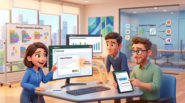 Mehr über den Artikel erfahren Zoho Desk, Catalyst und Cliq: Custom Workflows für effizientes Ticket-Management