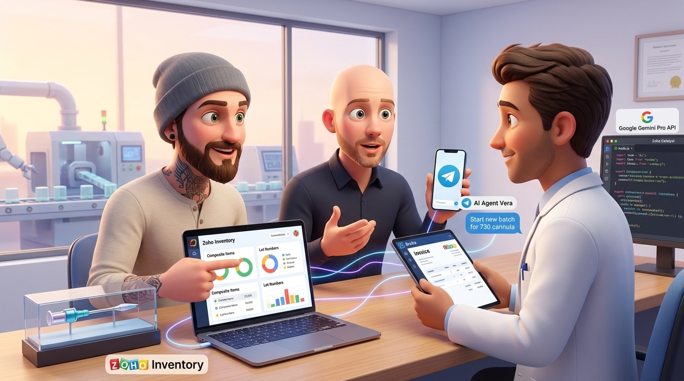 Du betrachtest gerade Zoho Inventory, Catalyst und KI-Agenten für chargengeführte Produktions- und CRM-Prozesse: Ein Tutorial