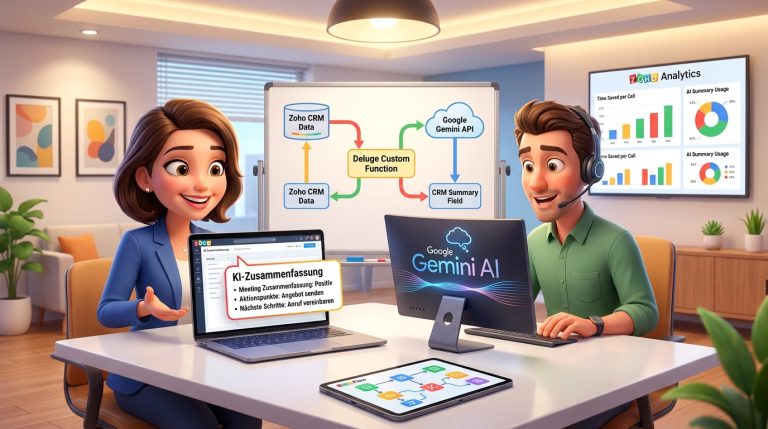 Mehr über den Artikel erfahren Tutorial: Zoho CRM, Deluge und Google Gemini API für KI-gestützte Kontaktzusammenfassungen im Vertrieb