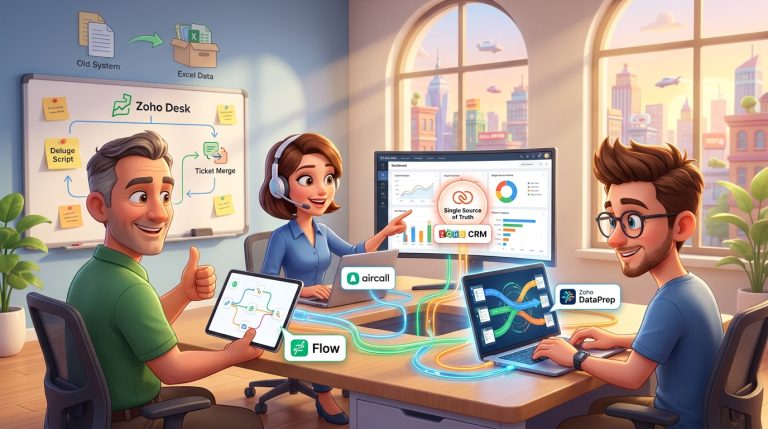 Mehr über den Artikel erfahren Zoho CRM, Desk und Aircall API kombinieren: Tutorial zu VoIP-Integration und Ticket-Workflows