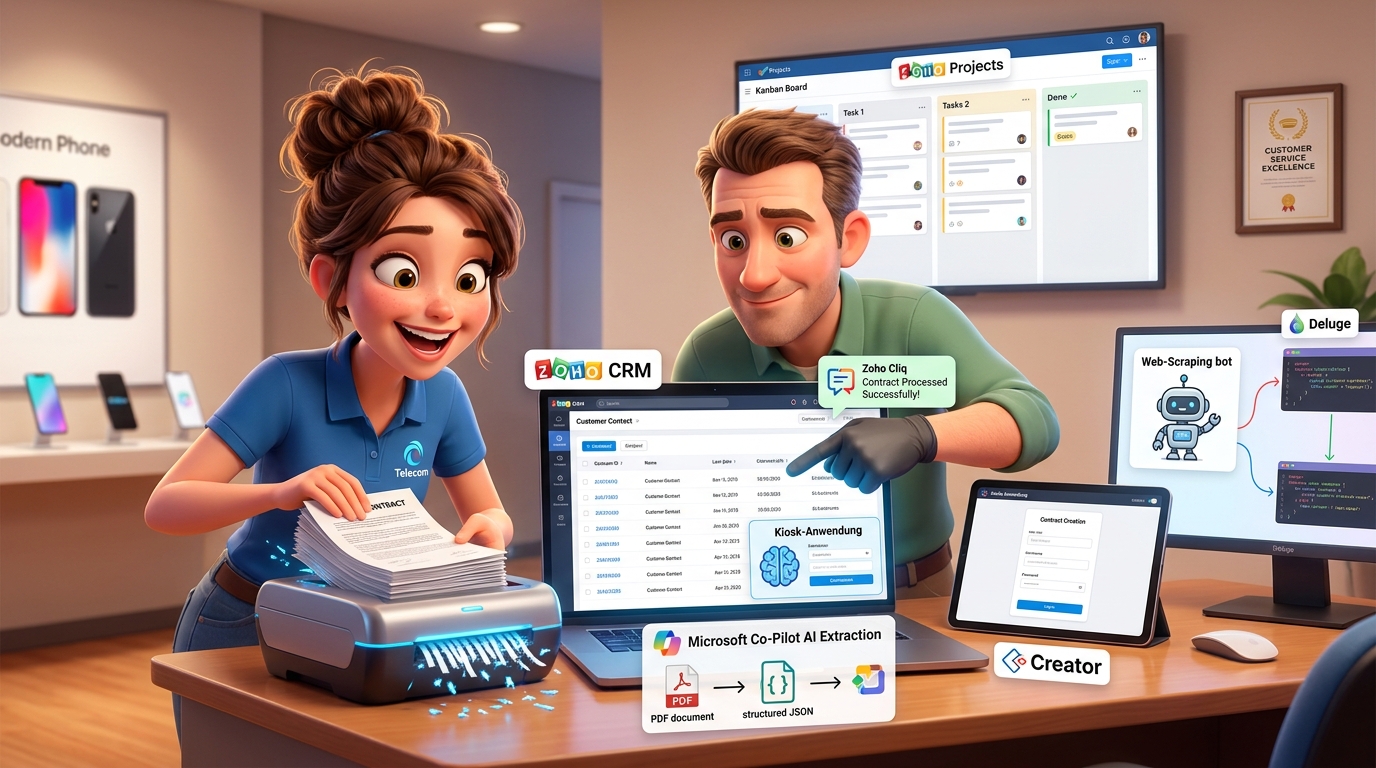 Du betrachtest gerade Zoho CRM, Deluge und KI-API für automatisiertes Vertragsmanagement